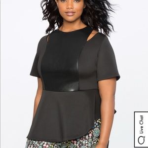 Eloquii leather peplum top